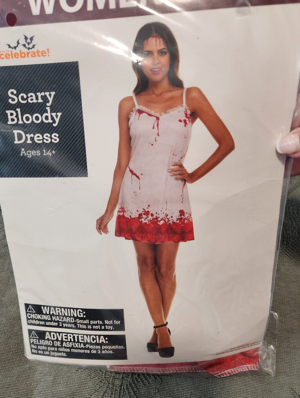 Celebrate It White Mini Dress with Red Blood-Splash